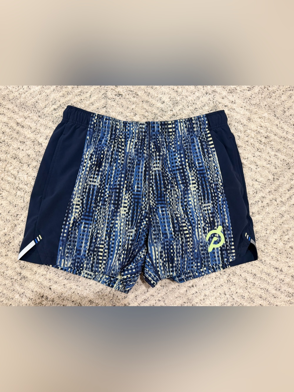 Fourlaps x Peloton Lined Bolt Shorts Print Side Panel Athletic, Men's L